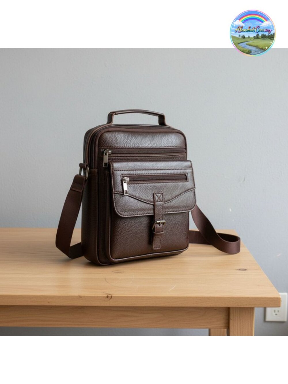 Genuine Leather Men's Crossbody Sling Bag Small Messenger Shoulder Satchel